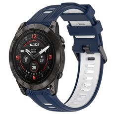 Per Garmin EPIX Pro 47mm Cinturino sportivo in silicone bicolore (blu notte + bianco)