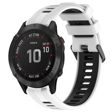 Per Garmin Fenix 6 Pro Sports cinturino in silicone bicolore (bianco + nero)