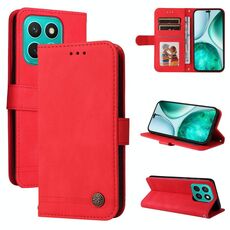 Custodia per telefono in pelle con bottone in metallo per Honor X8c 4G Skin Feel Life Tree (rosso)