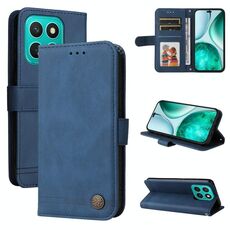 Custodia per telefono in pelle con bottone in metallo per Honor X8c 4G Skin Feel Life Tree (blu)
