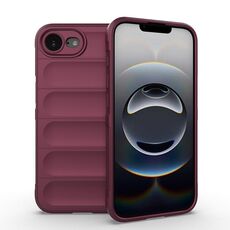Per iPhone 16e Custodia per telefono in TPU + flanella Magic Shield (rosso vino)