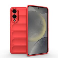 Per Samsung Galaxy S25 Edge 5G Magic Shield TPU + Custodia in flanella per telefono (rosso)