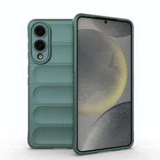 Per Samsung Galaxy S25 Edge 5G Magic Shield TPU + custodia in flanella (verde scuro)