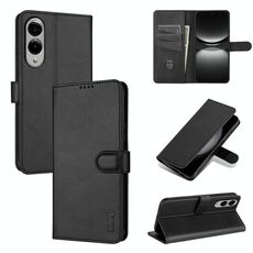 Per Samsung Galaxy S25 Edge 5G AZNS Custodia per telefono in pelle con texture di vitello e pelle di vitello (nero)