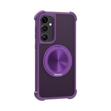 Per Samsung Galaxy S23 5G CD Texture Supporto girevole a 360 gradi MagSafe Custodia per telefono (viola)