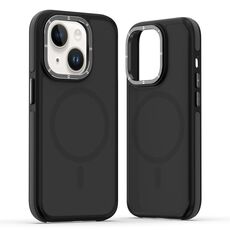 Per iPhone 15 Plus Custodia per telefono MagSafe Dual-Color Skin Feel (Nero)