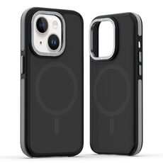 Per iPhone 15 Plus Custodia per telefono MagSafe Dual-Color Skin Feel (Nero Grigio)