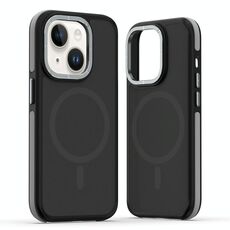 Per iPhone 14 Plus Custodia per telefono MagSafe Dual-Color Skin Feel (Nero Grigio)