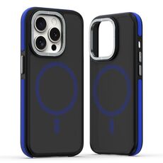 Per iPhone 14 Pro Custodia per telefono MagSafe Dual-Color Skin Feel (Nero Blu)