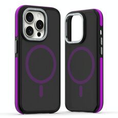Per iPhone 14 Pro Custodia per telefono MagSafe Dual-Color Skin Feel (nero viola)
