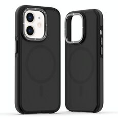 Per iPhone 12 / 12 Pro Custodia per telefono MagSafe Dual-Color Skin Feel (Nero)
