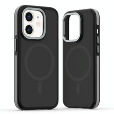 Per iPhone 12 / 12 Pro Custodia per telefono MagSafe Dual-Color Skin Feel (Nero Grigio)