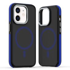 Per iPhone 12 / 12 Pro Custodia per telefono MagSafe Dual-Color Skin Feel (Nero Blu)