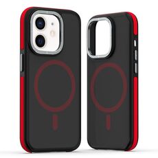 Per iPhone 12 / 12 Pro Custodia per telefono MagSafe Dual-Color Skin Feel (Nero Rosso)