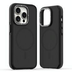 Per iPhone 12 Pro Max Custodia per telefono MagSafe Dual-Color Skin Feel (Nero)