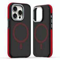 Per iPhone 12 Pro Max Custodia per telefono MagSafe Dual-Color Skin Feel (Nero Rosso)