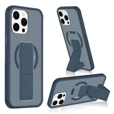 Per iPhone 14 Pro Custodia per telefono con cinturino in pelle opaca MagSafe (blu scuro)