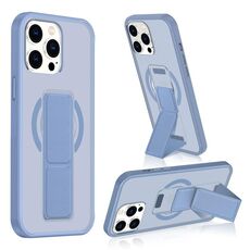 Per iPhone 14 Pro Max Custodia per telefono con cinturino in pelle opaca MagSafe (blu)