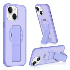 Per iPhone 15 Plus / 14 Plus Custodia per telefono con cinturino in pelle opaca MagSafe (viola)