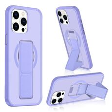 Per iPhone 15 Pro Max Custodia per telefono con cinturino in pelle opaca MagSafe (viola)