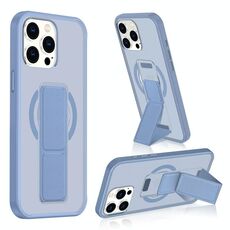 Per iPhone 15 Pro Max Custodia per telefono con cinturino in pelle opaca MagSafe (blu)