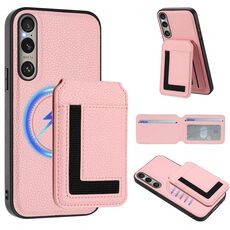 Per Sony Xperia 1 VI CX01 Custodia per telefono con porta carte magnetico Magsafe staccabile (rosa)