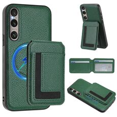 Per Sony Xperia 1 VI CX01 Custodia per telefono con porta carte magnetico Magsafe staccabile (verde pavone)