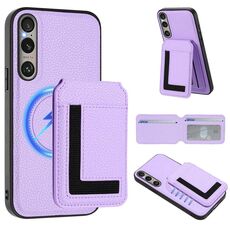 Per Sony Xperia 1 VI CX01 Custodia per telefono con porta carte magnetico Magsafe staccabile (viola chiaro)