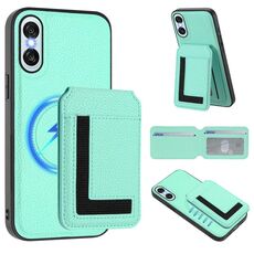 Per Sony Xperia 10 VI CX01 Custodia per telefono con porta carte magnetico Magsafe staccabile (verde menta)