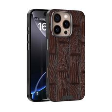 Per iPhone 16 Pro ABEEL Beast Pattern 6D Micro-Embossed MagSafe Custodia per telefono in vera pelle (marrone)