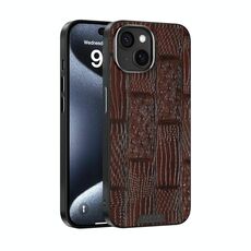 Per iPhone 15 Plus ABEEL Beast Pattern 6D Micro-Embossed MagSafe Custodia per telefono in vera pelle (marrone)