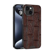 Per iPhone 14 Plus ABEEL Beast Pattern 6D Micro-Embossed MagSafe Custodia per telefono in vera pelle (marrone)