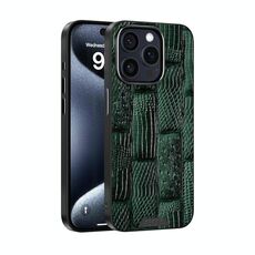 Per iPhone 14 Pro ABEEL Beast Pattern 6D Micro-Embossed MagSafe Custodia per telefono in vera pelle (verde)