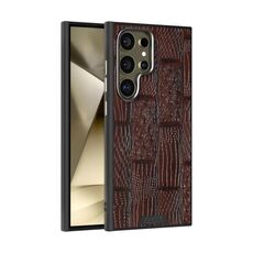 Per Samsung Galaxy S24 Ultra 5G ABEEL Beast Pattern 6D Micro-Embossed MagSafe Custodia per telefono in vera pelle (marrone)