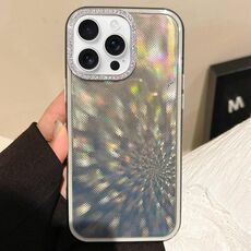 Per iPhone 14 Pro Diamond Lens Frame Glare Custodia per telefono in TPU ibrido per PC (nero)