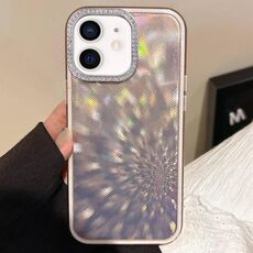 Per iPhone 12 Diamond Lens Frame Glare Custodia per telefono in TPU ibrido per PC (oro)