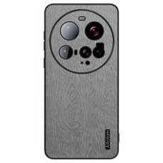 Per Xiaomi 15 Ultra Custodia antiurto in pelle con corteccia d'albero (grigio)