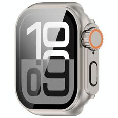 Per Apple Watch Series 10 46mm cambia in Ultra 49mm Pellicola temperata Cassa per orologio con pulsante integrato in PC (Starlight)