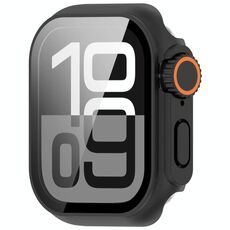 Per Apple Watch Series 6/5/4/SE/SE2 44mm Passa a Ultra 49mm Pellicola temperata Cassa per orologio con pulsante integrato in PC (nero)