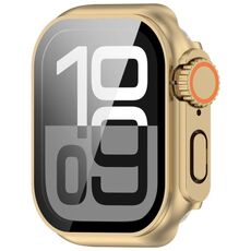 Per Apple Watch Series 6/5/4/SE/SE2 44mm Passa a Ultra 49mm Pellicola temperata Cassa per orologio con pulsante integrato in PC (oro champagne)