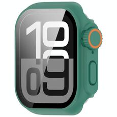 Per Apple Watch Series 9/8/7 41mm Passa a Ultra 49mm Pellicola temperata Cassa per orologio con pulsante integrato in PC (verde)