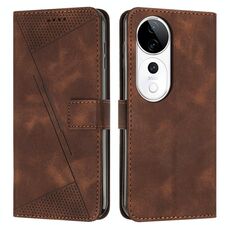 Per vivo V40 / V40 Pro / T3 Ultra Dream Triangle Custodia in pelle con cordino (marrone)