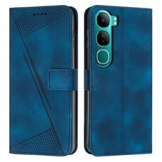 Per vivo Y300 Global / V40 Lite IDN Dream Triangle Custodia in pelle per telefono con cordino (blu)