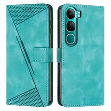 Per vivo Y300 Global / V40 Lite IDN Dream Triangle Custodia in pelle per telefono con cordino (verde)
