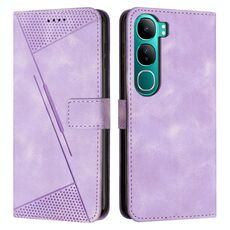 Per vivo Y300 Global / V40 Lite IDN Dream Triangle Custodia in pelle per telefono con cordino (viola)