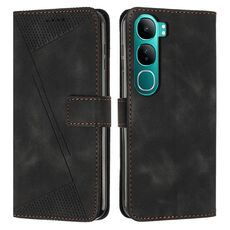 Per vivo Y300 Global / V40 Lite IDN Dream Triangle Custodia in pelle per telefono con cordino (nero)