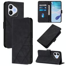 Custodia a tracolla in pelle con stampa 3D per Honor 400 Lite (nera)