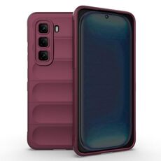 Per Infinix Hot 50 Pro 4G Global Magic Shield TPU + custodia in flanella per telefono (rosso vino)