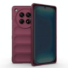 Per Infinix Zero 40 5G Global Magic Shield TPU + custodia per telefono in flanella (rosso vino)