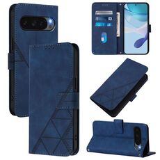 Per Google Pixel 10 Pro XL Custodia a tracolla in pelle con stampa 3D (blu)